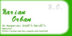 marian orban business card